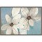 Blue and Neutral Floral by Silvia Vassileva 23-in. W x 16-in. H. Canvas Wall Art Print Framed in Grey